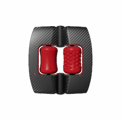 Инновационный симулятор орального секса для мужчин ORCTAN, 19 см, 9 режимов, черный с красным