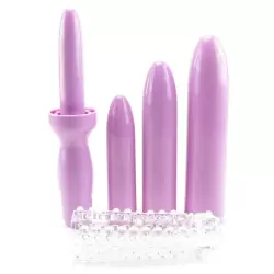 Вибромассажер с насадками Dilator Set Purple Dilator with 4 Sizes & Sleeve