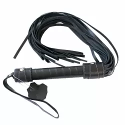 Многохвостая плеть Monro из натуральной кожи - черный