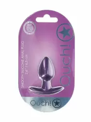 Гладкая анальная пробка Shots toys, 6,5 см, силикон, фиолетовый металлик