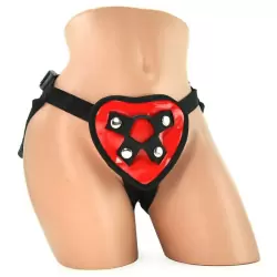 Трусики-сердечко для страпона Red Heart Strap-On Harness – красный
