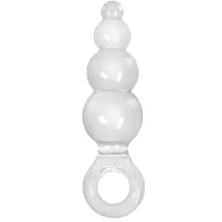 Анальная пробка с кольцом Jolie Ripples Mini – прозрачная
