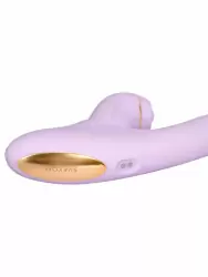 Модульный вибратор-кролик Svakom DuoGlow, 19,6 см, со съёмным клиторальным пульсатором, с функцией нагрева, лиловый