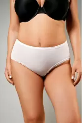 Белые высокие трусики в размере Queen-Size