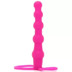 Мужской страпон Beaded Dual Penetrator - Pink