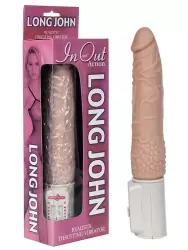 Фаллоимитатор Long John с поступательным движением и вибрацией – телесный