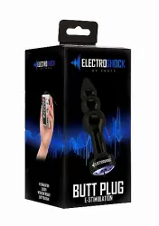 Электростимулятор E-Stim 3,9 Ribbed Butt Plug - Gun Grey