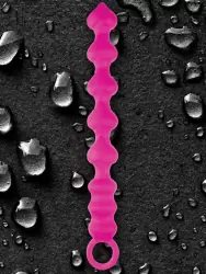 Тектсурированные анальные бусы Perles DAmour - Pink