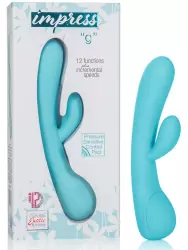 Вибромассажер Impress “g” со стимуляцией клитора – голубой