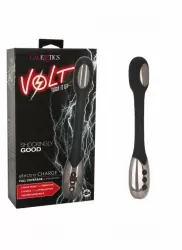 Гибкий вибратор с электростимуляцией Electro-Charge, 23,5 см, 12 режимов, черный