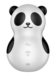 Вакуумный стимулятор клитора Satisfyer POCKET PANDA, технология Air Pulse, 8,8 см, 23 режима, в форме панды, черный с белым