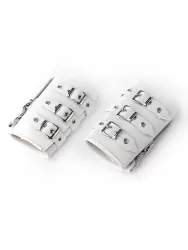 Кожаные манжеты Sitabella широкие – белый