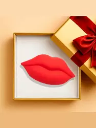 Компактный стимулятор клитора Naughty Bits Muah, в форме губ, 10 режимов, красный