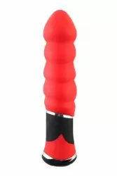 Рельефный вибратор «с шариками» TOYFA Black&Red – красный