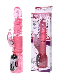 Хай-тек вибромассажер-ротатор Love Gift двойного действия с волнообразными стимулирующими движениями – розовый