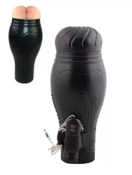 Мастурбатор попка в колбе Pink Butt с вибрацией и проводным пультом – телесный