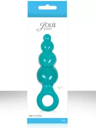 Анальная пробка с кольцом Jolie Ripples Medium – голубая
