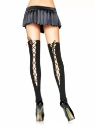 Чулки со шнуровкой сзади Dupu – черный