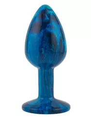 Анальная пробка Kanikule, с ограничителем в форме кристалла, размер S, синяя