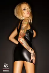 Горячее платье из матовой кожи с обнаженной грудью Demoniq Beatrix – M