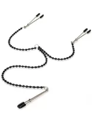 Зажимы для сосков и половых губ Tweezer Intimate Clamps с цепочкой – черный