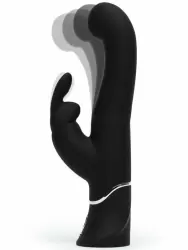 Изогнутый вибратор-кролик Happy Rabbit Stroker, два мотора, 24,2 см, черный