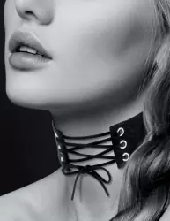 Элегантный чокер Concorde CHOKER LACET NOIR, со шнуровкой, 30 см, черный