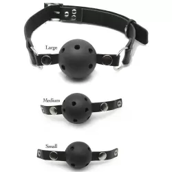 Система кляпов из 3-х шариков Ball Gag Training System – черный