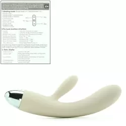 Вибратор Lorna работает от прикосновений, интеллектуальный – бежевый