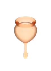 Набор менструальных чаш Satisfyer Feel good Menstrual Cup, 15 и 20 мл, силикон, оранжевый