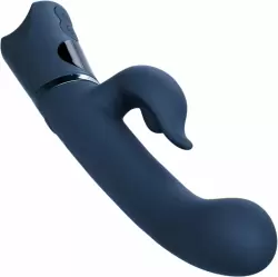 Изогнутый вибратор-кролик ORGASMATRON DIGTL G-TSR, 22.2 см, силикон, синий