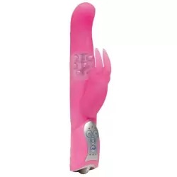 Вибратор двойного действия с ротацией Smile Pearly Bunny - розовый 