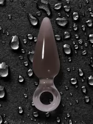 Анальная пробка малая с кольцом Jolie Pleasures - Charcoal