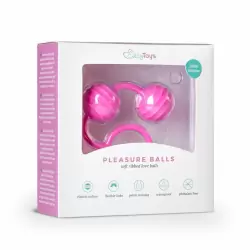 Двойные ребристые вагинальные шарики Easy toys, 16 см, силикон, розовый