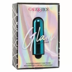 Компактная вибропуля Glam - BLUE, 9 см, 10 режимов, синий