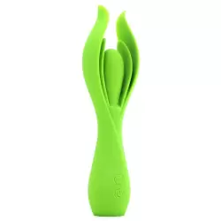 Вибромассажер с двойными лепестками Lust by Jopen L7 перезаряжаемый – зеленый