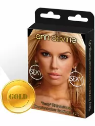 Большие круглые серьги Ann Devine с надписью Sexy – золотой