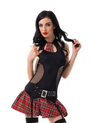 Игровой костюм Le Frivole Школьница-задира – черный с красным, M/L