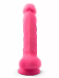 Реалистичный фаллоимитатор SILEXD Model 1, светится в темноте, с мошонкой, 17,6 см, силикон, розовый