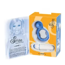 Насадка-кольцо для пениса с вибрацией Smile Loop - голубой