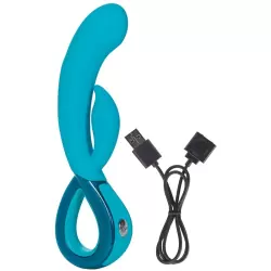 Вибромассажер Leia со стимулятором клитора – голубой