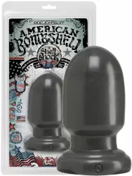 Толстый анальный стимулятор Bombshell Shellshock Small с присоской – серый