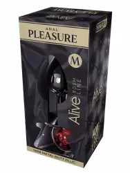 Элегантная анальная втулка Alive Mini Metal Butt, красный кристалл, 8 см, размер M