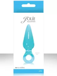 Анальная пробка мини с кольцом Jolie Pleasures - Aqua