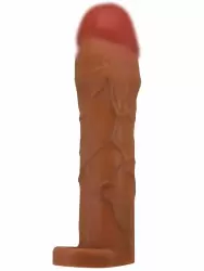 Реалистичная насадка-удлинитель Baile Hani, с подхватом мошонки, ТПР, 18 см