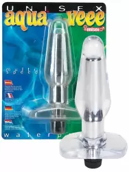Анальная пробка Aqua Veee с вибрацией – прозрачный