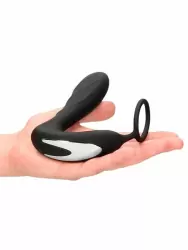 Мощный стимулятор простаты Shots toys, с электростимуляцией, с эрекционным кольцом, с пультом Д/У