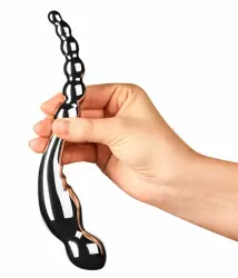 Двусторонний фаллоимитатор le WAND Swerve, 20 см, металл, серебристый