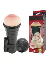 Мастурбатор ротик в футляре Pink Mouth с вибрацией – телесный