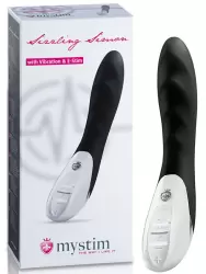 Вибромассажер с электростимуляцией Sizzling Simon рельефный – черный